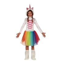 Costume unicorno con cappuccio da bambina