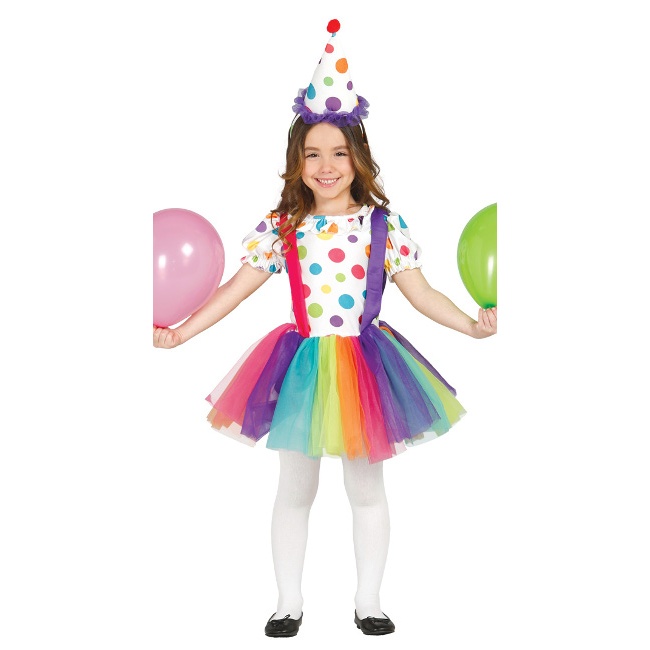 Costume clown arcobaleno da bambina per 30,75 €