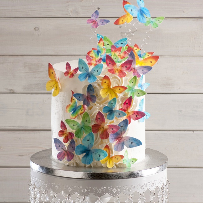 Cialde farfalle colorate da 3 a 6 cm - Dekora - 87 unità per 21,00 €