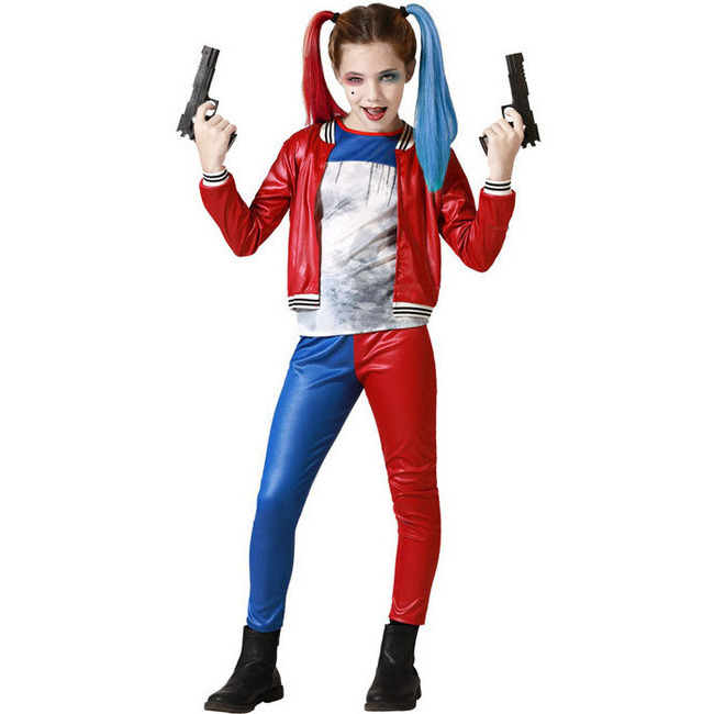 Costume rosso e blu da Harley supercattiva da bambina per 22,25 €
