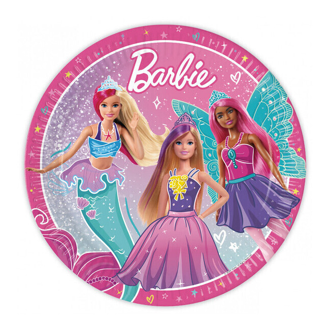Piatti fantasia Barbie 23 cm - 8 pezzi. per 4,00 €