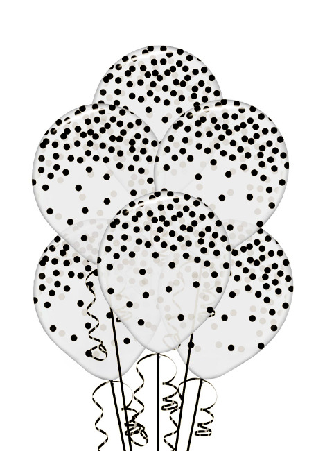 Palloncini in lattice trasparente con pois da 28 cm - Sempertex - 6 unità  per 3,00 €