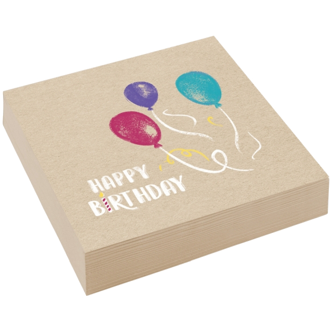 Tovaglioli scritta Happy Birthday da 16,5 x 16,5 cm - 20 unità per 4,25 €