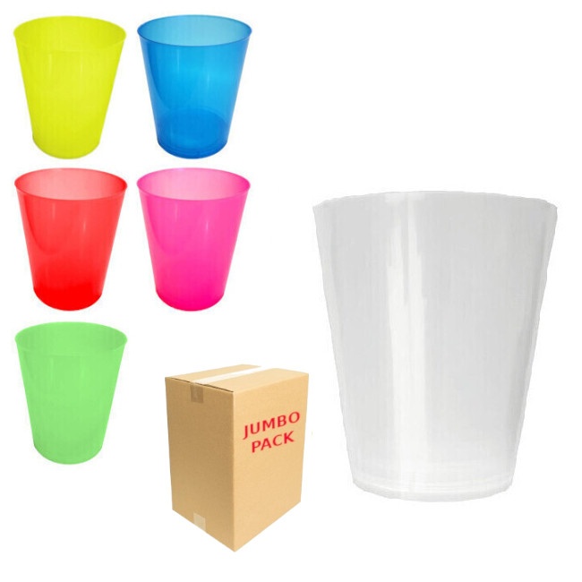 Bicchieri di plastica colorati larghi da 500 ml - 384 unità per 92