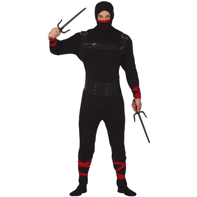 Costume da ninja nero e rosso per uomo per 29,95 €