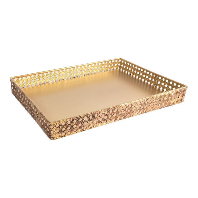 Vassoio decorativo 25 cm specchio oro - DCasa per 14,95 €