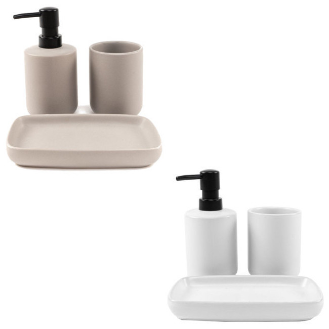 SET DA BAGNO IN CERAMICA TINTA UNITA