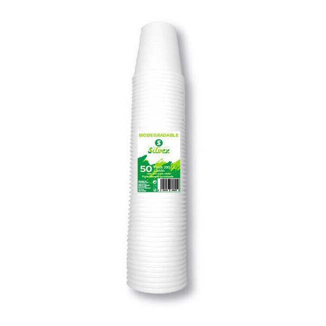 Bicchieri in cartone bianco biodegradabile da 200 ml - 50 pz. per 2,00 €