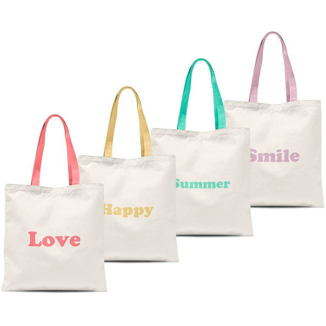 Borsa in tessuto Love, Happy, Summer o Smile 48 cm - DCasa - 1 pz. per 4,00  €