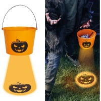 Cubo di zucca di Halloween con luce 20 cm