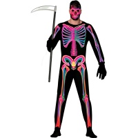 Costume da scheletro al neon per uomo