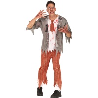 Costume da scolaretto zombie rosso per uomo