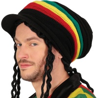 Cappello rastafariano colorato con visiera