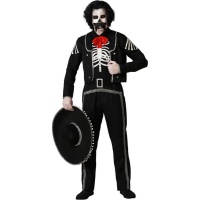 Costume da scheletro Catrina nera per uomo