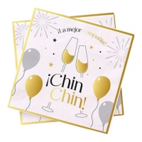 Tovaglioli di Capodanno Chin Chin 16,5 x 16,5 cm - 20 pz.