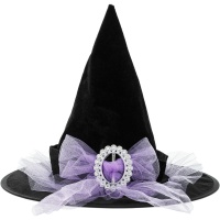 Cappello da strega con tulle lilla per bambini