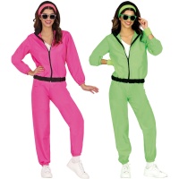 Costume da atleta neon anni '80 per donna