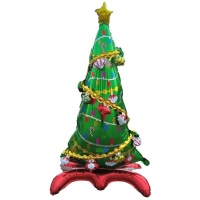 Palloncino albero di Natale con base decorata 1,26 m