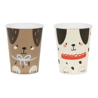 Bicchieri con Cani da 220 ml - 6 pezzi