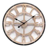 Orologio da parete in legno 60 cm nero - DCasa