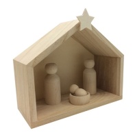 Statuetta in legno di un presepe 18,5 x 15 x 8 cm