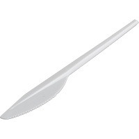 Coltelli 16,5 cm in plastica bianca - 25 pz.