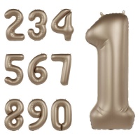 Pallone numerico in raso oro antico 86 cm - 1 pz.