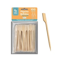 Spiedini di bambù 10,5 cm manico piatto - 100 pz.