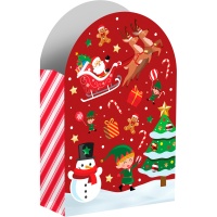 Scatola per dolci con slitta di Babbo Natale 16,5 x 11 cm - 6 pezzi