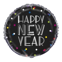 Palloncino tondo Happy New Year 46 cm - Grabo