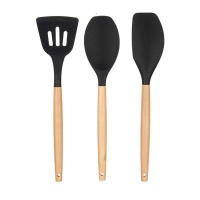 Set di utensili da cucina in silicone e legno - 3 pezzi