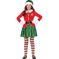 Costume da elfo aiutante di Babbo Natale per bambina