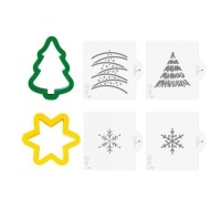 Set di taglierine e stencil per alberi e stelle di Natale