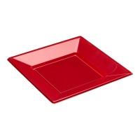 Piatti di plastica bordeaux da 23 cm - 25 pz.