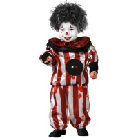 Costume da clown a strisce insanguinate per neonati