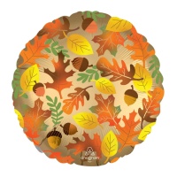 Mappamondo rotondo con foglie d'autunno 45 cm - Anagramma