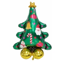 Palloncino albero di Natale con base metallica 95 cm