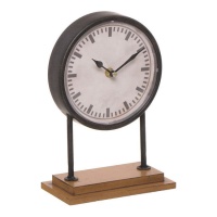 Orologio da tavolo vintage con base in legno - DCasa