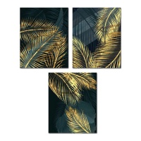 Tela tropicale foglie d'oro 40 x 50 cm - DCasa - 1 unità