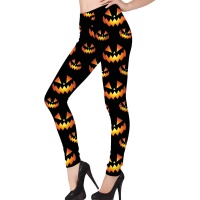 Leggings neri e arancioni alla zucca