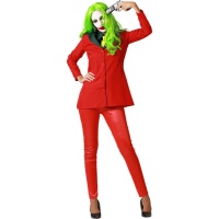 Costume da clown giullare rosso per donna