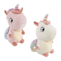 Unicorno di peluche seduto 30 cm - 1 pz.