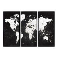 Tela con mappa del mondo 80 x 38 cm - DCasa - 3 unità