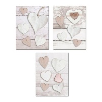 Tela con cuori assortiti 30 x 40 cm - DCasa - 1 unità