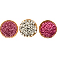 Kit di zuccherini assortiti argento e rosa - 85 gr