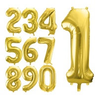 Palloncino numero d'oro 72 cm - PartyDeco