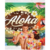 Fondale per photocall Tropical Aloha 2,20 x 1,50 m.