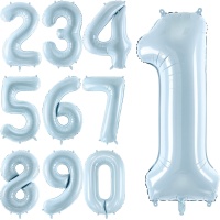 Palloncino numerico azzurro 72 cm - Partydeco