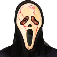 Maschera da assassino Bloody Scream con cappuccio