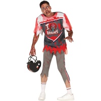 Costume da giocatore di rugby zombie per uomo